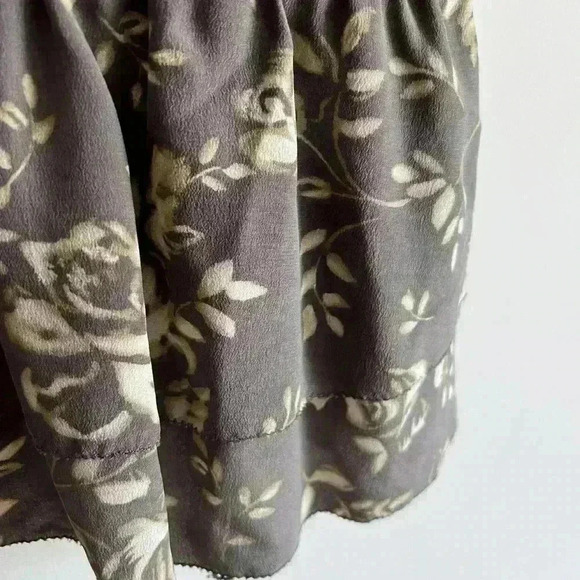 Babaton Aritzia Womens Brown Floral Silk Romantic Feminine Garden Firl Top XS - Picture 9 of 12